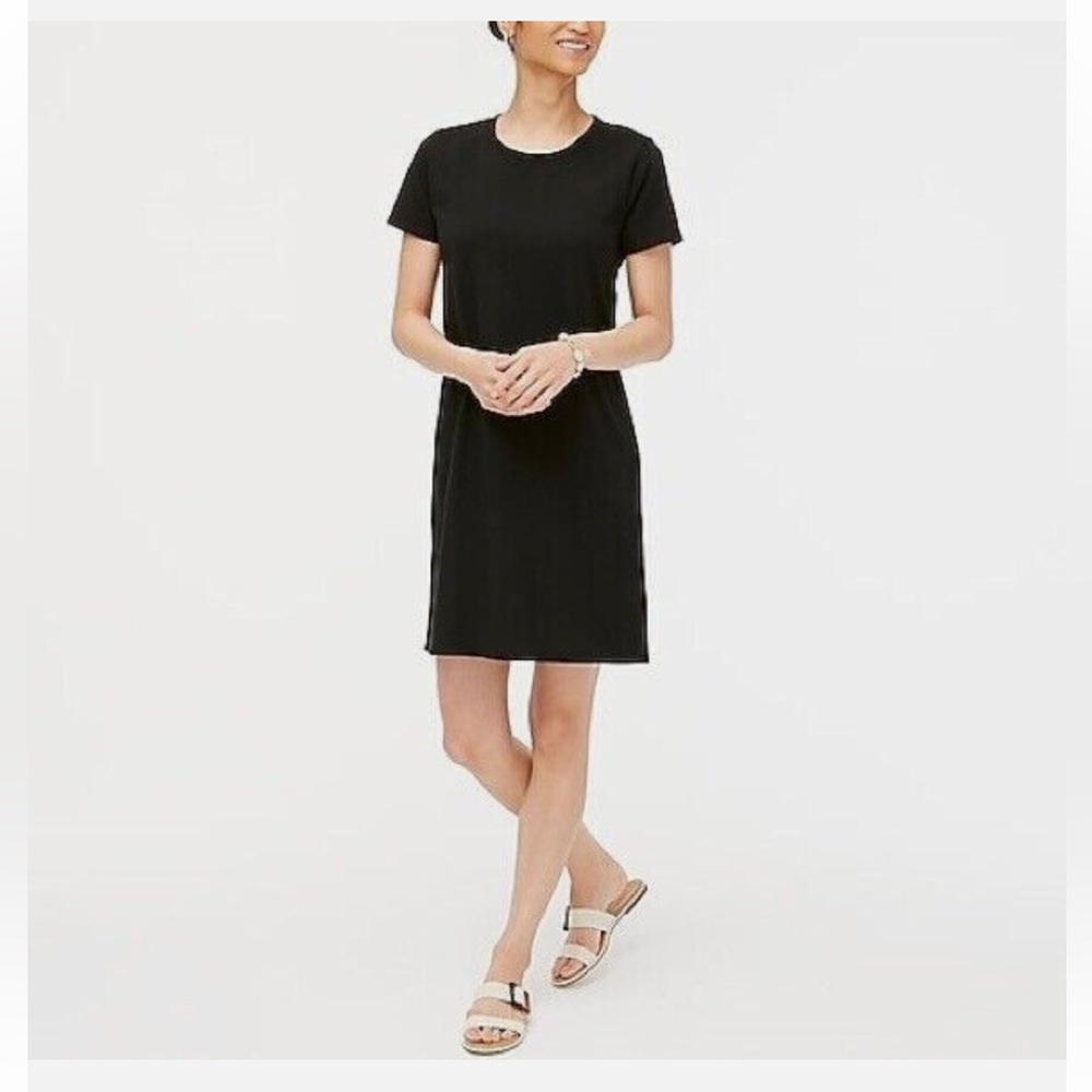 J. Crew Black Short Sleeve Crewneck Dress